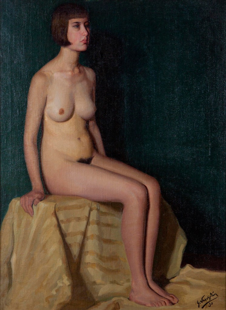 Mujer desnuda sentada